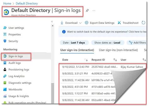 asure login|azure sign in logs.